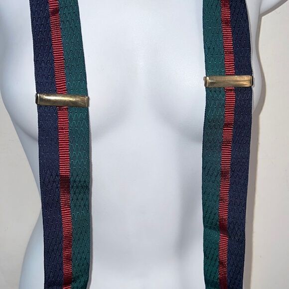 Green, Red and Black Nylon Braces/Suspenders - Picture 2 of 6